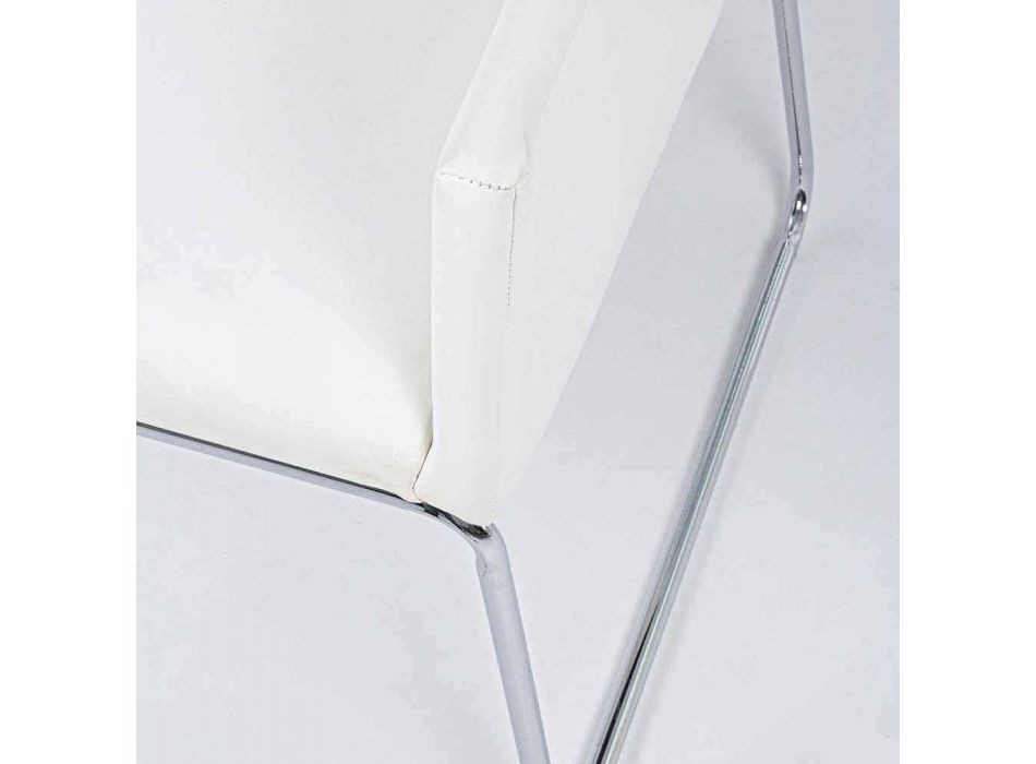 2 Sillas con Reposabrazos Revestidos en Polipiel Diseño Moderno Homemotion - Farra viadurini