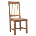 Par de 2 sillas de cocina de diseño enteramente en madera - Sandy