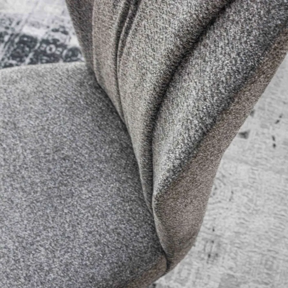 2 sillas de interior en metal grafito con asiento de tela Bliss - Tenia viadurini