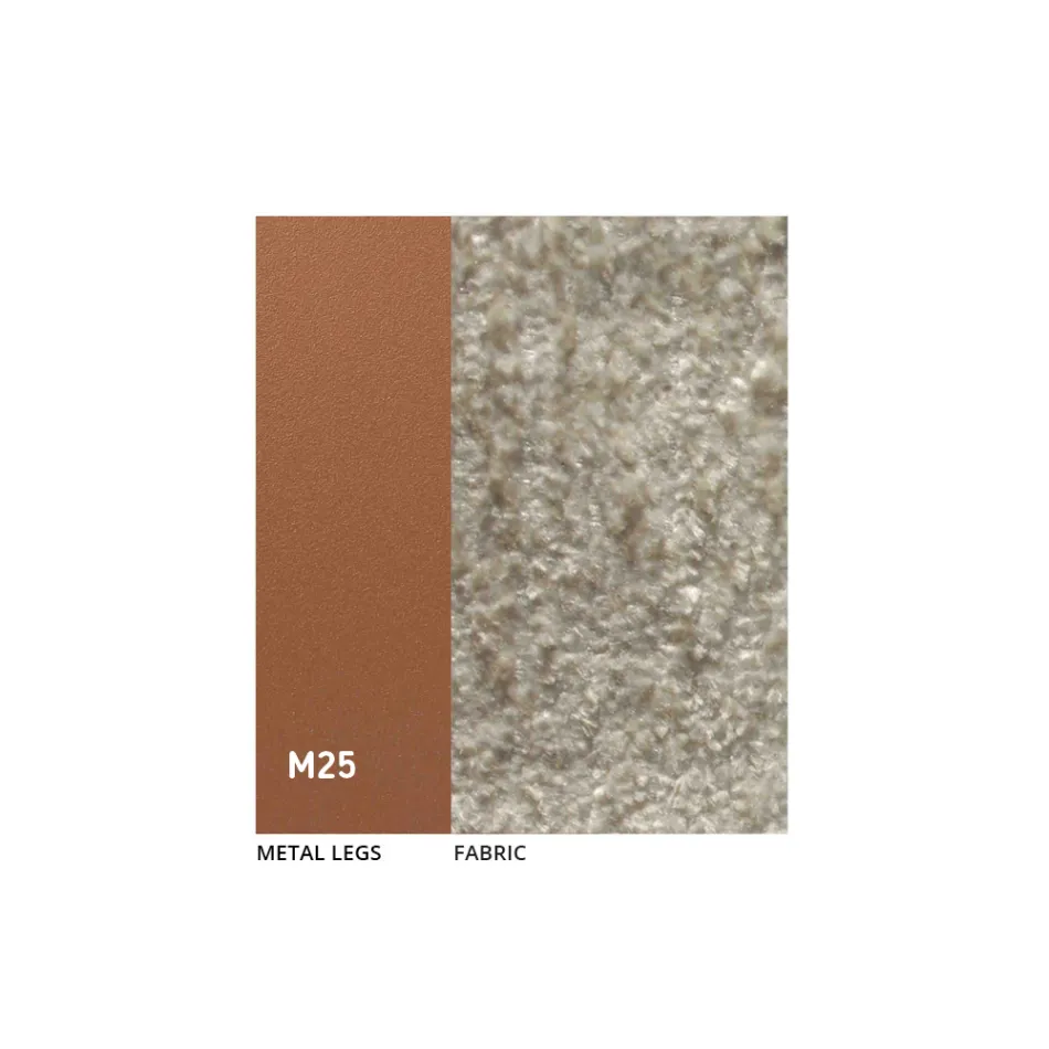 2 sillas de interior de metal con asiento de tela Bliss - Avenia viadurini