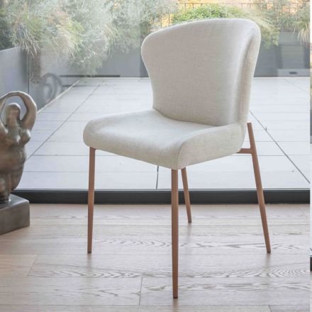 2 sillas de interior de metal con asiento de tela Bliss - Avenia viadurini