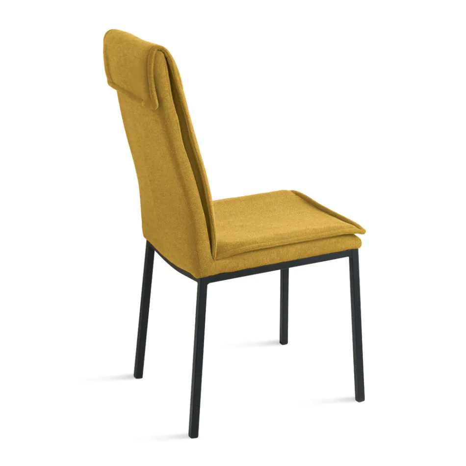 2 sillas tapizadas en tela colorida y estructura metálica - Fabrizio viadurini