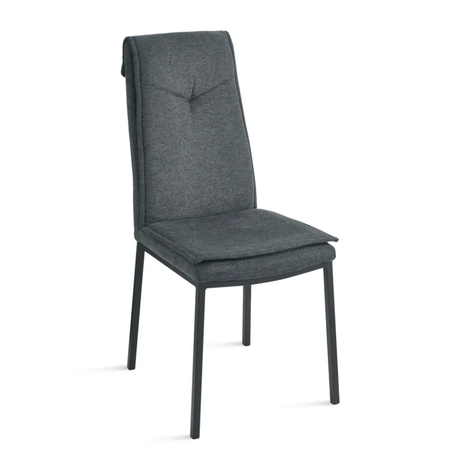 2 sillas tapizadas en tela colorida y estructura metálica - Fabrizio viadurini