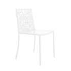 2 sillas de metal blanco tallado con láser de diseño moderno - Patatix viadurini