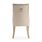 2 sillas modernas de lino con estructura de madera de roble Homemotion - Barna viadurini