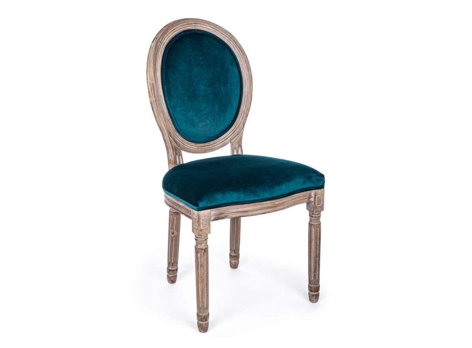 2 sillas de comedor de diseño clásico en poliéster Homemotion - Dalida viadurini