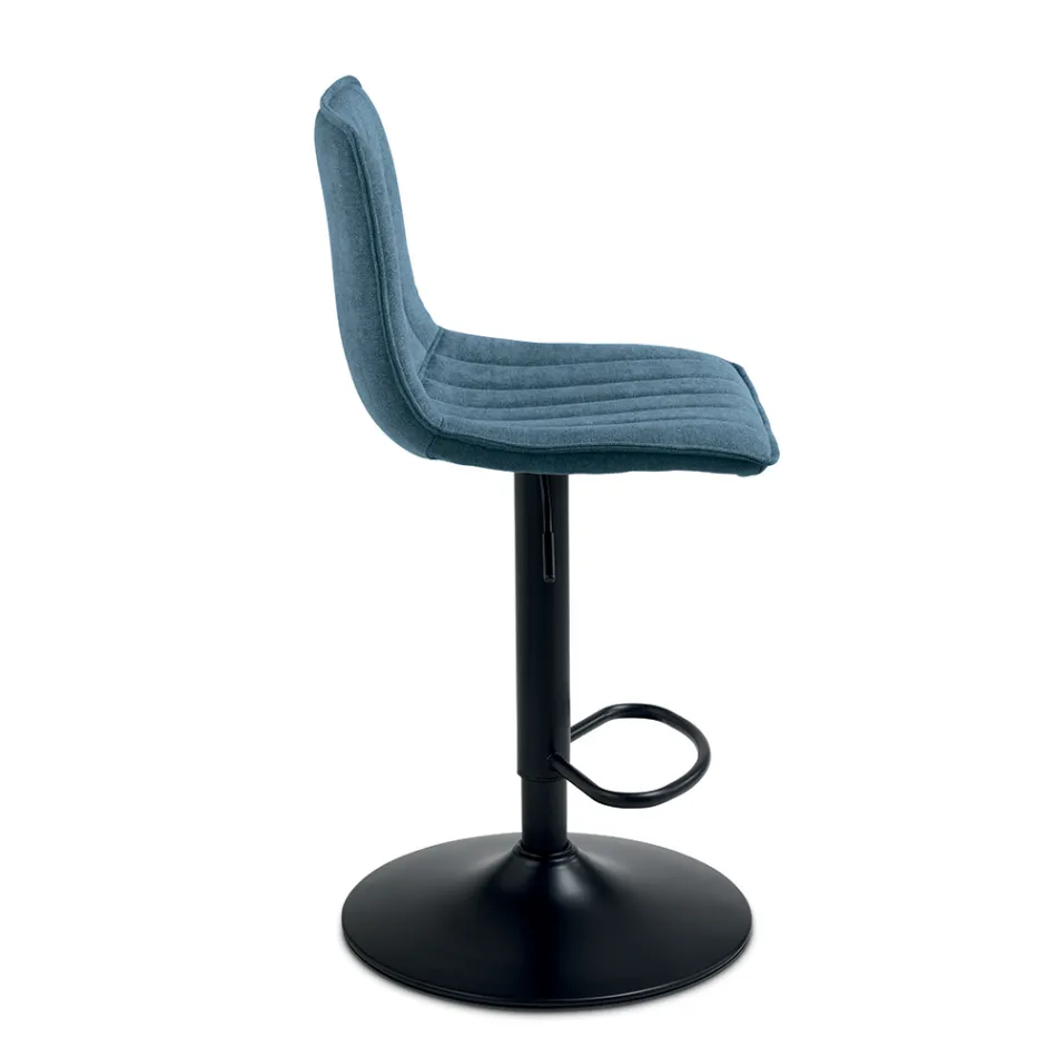 2 taburetes para salón con asientos tapizados en tela de diferentes colores - Impeto viadurini