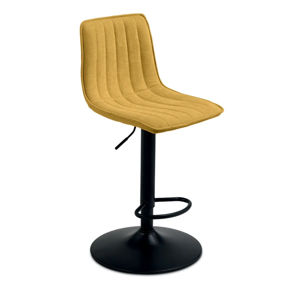 2 taburetes para salón con asientos tapizados en tela de diferentes colores - Impeto viadurini