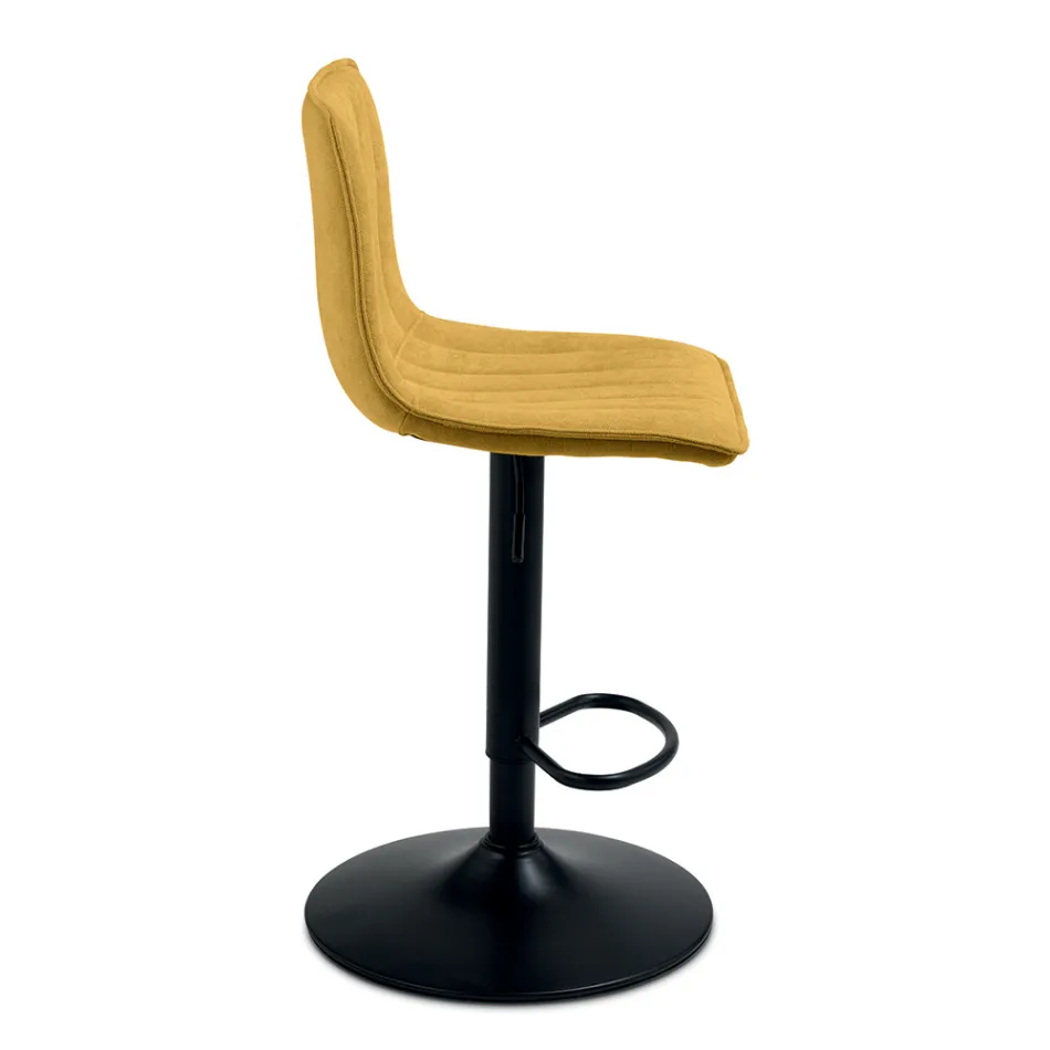 2 taburetes para salón con asientos tapizados en tela de diferentes colores - Impeto viadurini