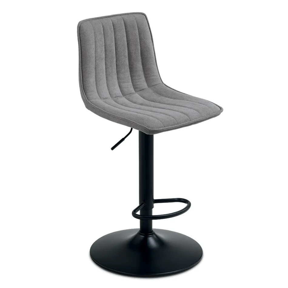 2 taburetes para salón con asientos tapizados en tela de diferentes colores - Impeto viadurini