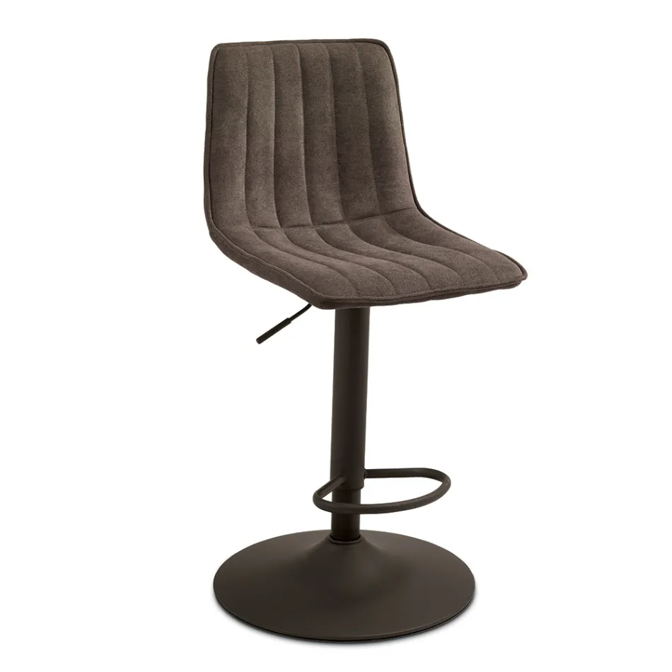 2 taburetes para salón con asientos tapizados en tela de diferentes colores - Impeto viadurini