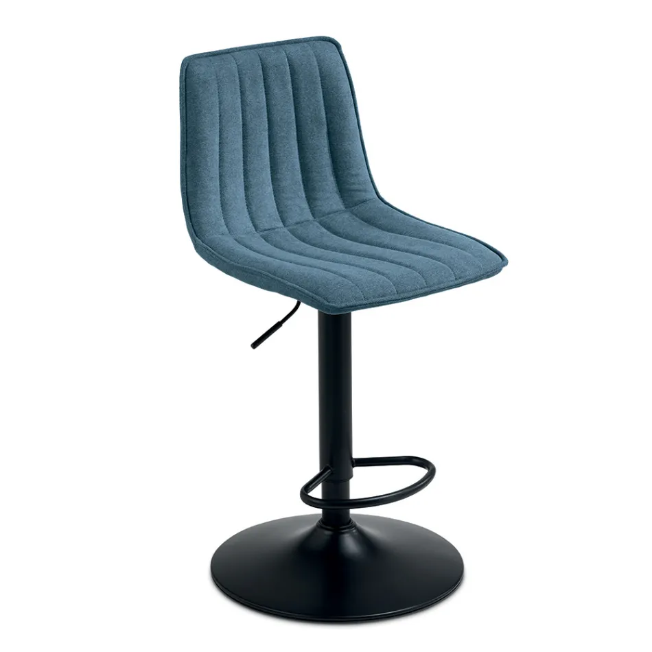 2 taburetes para salón con asientos tapizados en tela de diferentes colores - Impeto viadurini