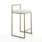 2 Taburetes de Salón con Asiento de Piel Sintética - Afnio viadurini