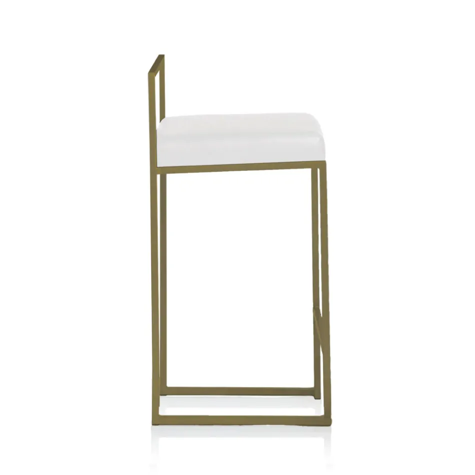 2 Taburetes de Salón con Asiento de Piel Sintética - Afnio viadurini