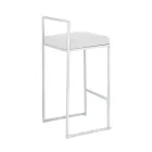 2 Taburetes de Salón con Asiento de Piel Sintética - Afnio viadurini