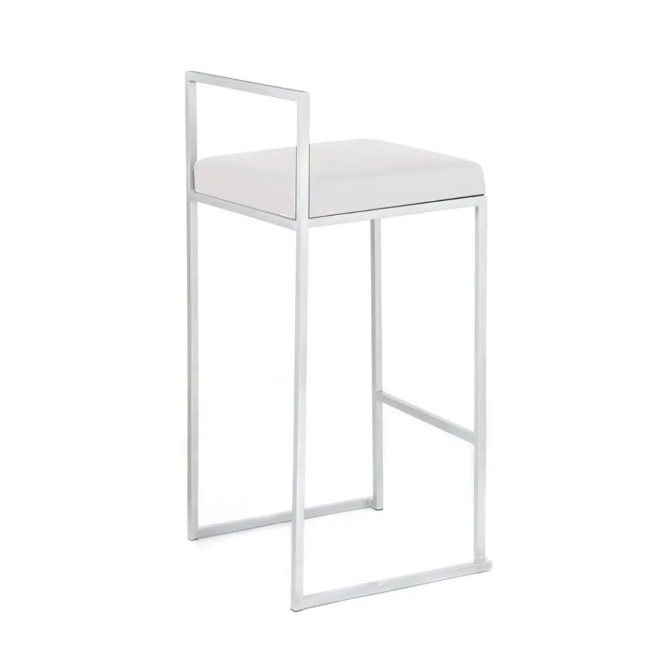 2 Taburetes de Salón con Asiento de Piel Sintética - Afnio viadurini