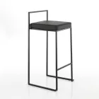 2 Taburetes de Salón con Asiento de Piel Sintética - Afnio viadurini