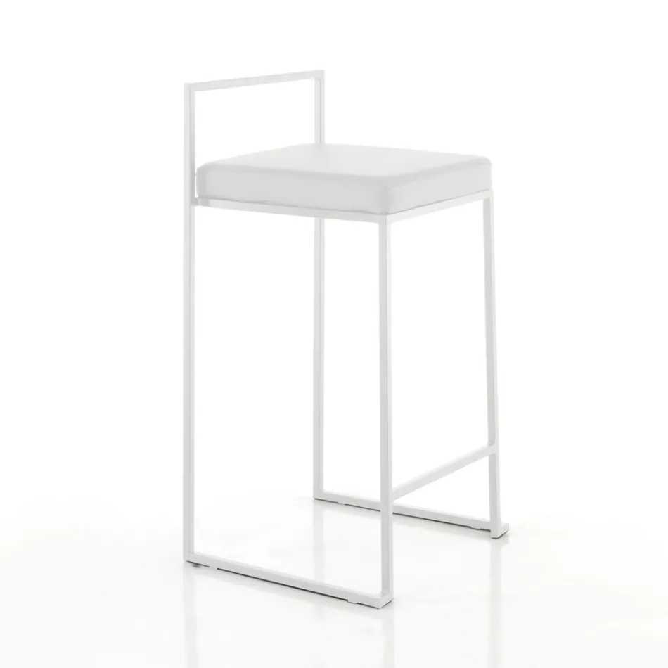 2 Taburetes de Salón con Asiento de Piel Sintética - Afnio viadurini