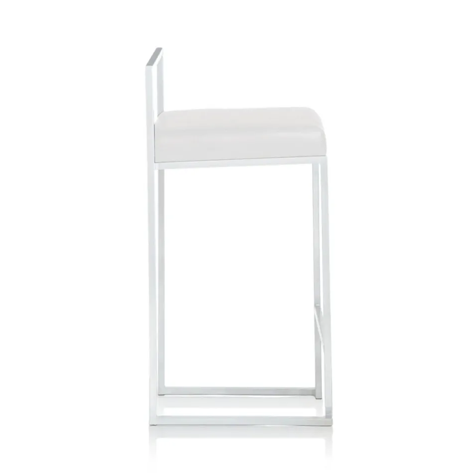 2 Taburetes de Salón con Asiento de Piel Sintética - Afnio viadurini