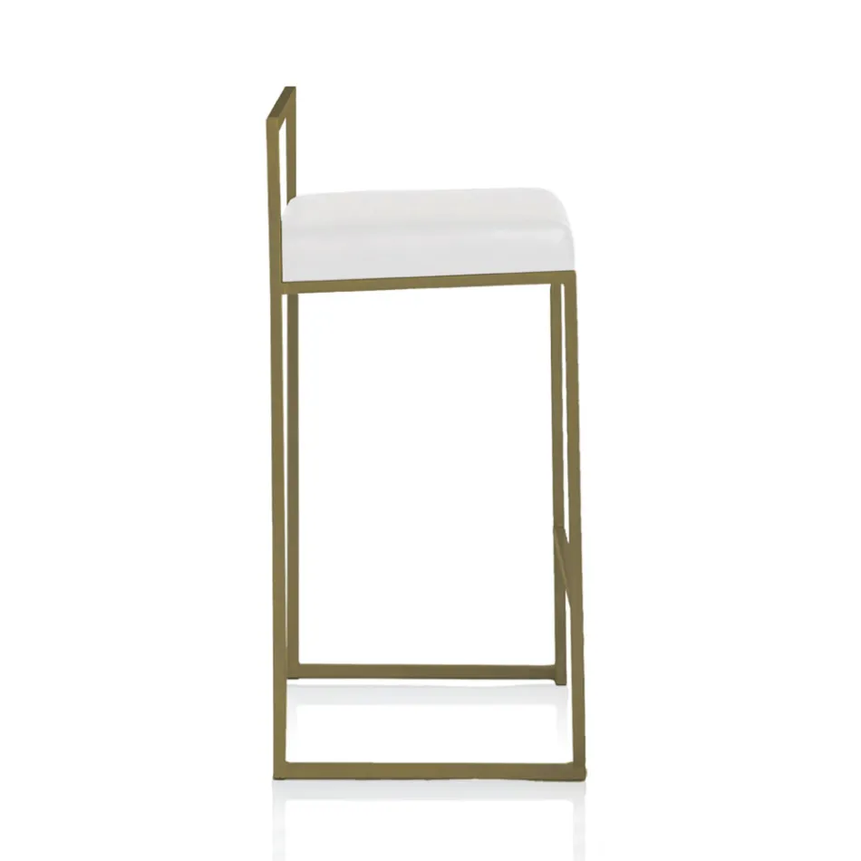 2 Taburetes de Salón con Asiento de Piel Sintética - Afnio viadurini