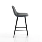 2 Taburetes de tela efecto terciopelo gris envejecido - Biscia viadurini