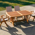 Mesa extensible de exterior de madera de teca modelo Amalfi