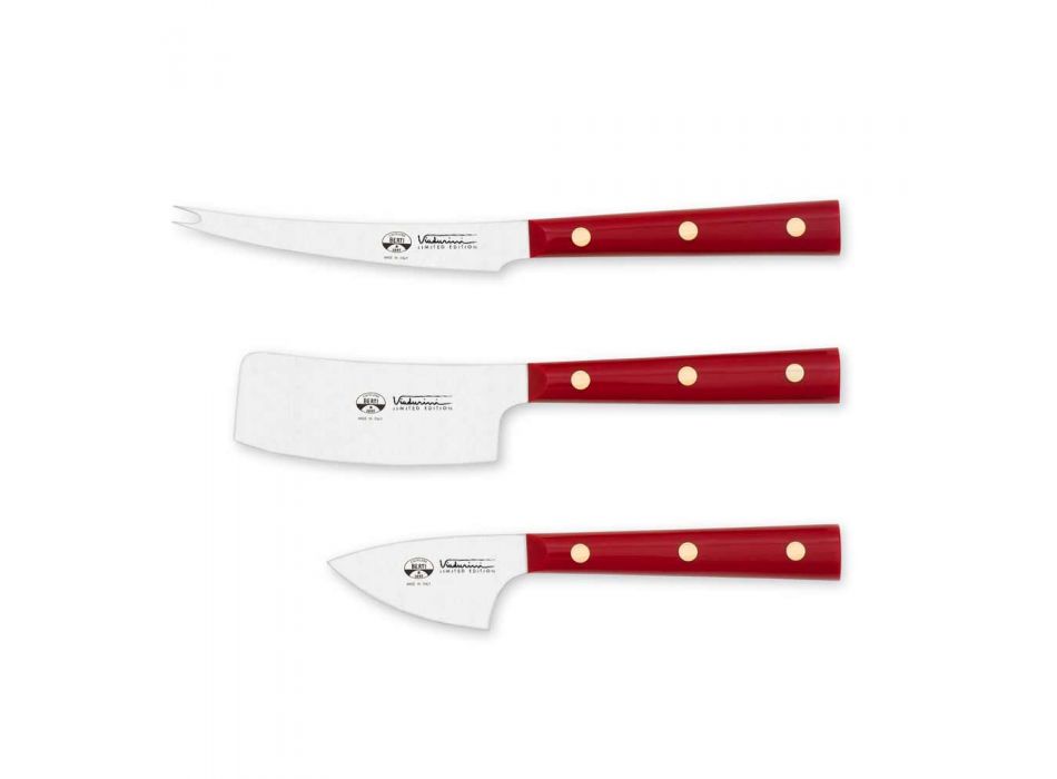 3 Cuchillos para queso Berti de acero inoxidable exclusivos para Viadurini - Asiago