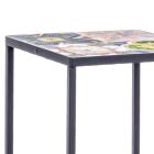 3 mesas de centro de jardín de diseño cuadradas en acero con adornos - Enchanting viadurini