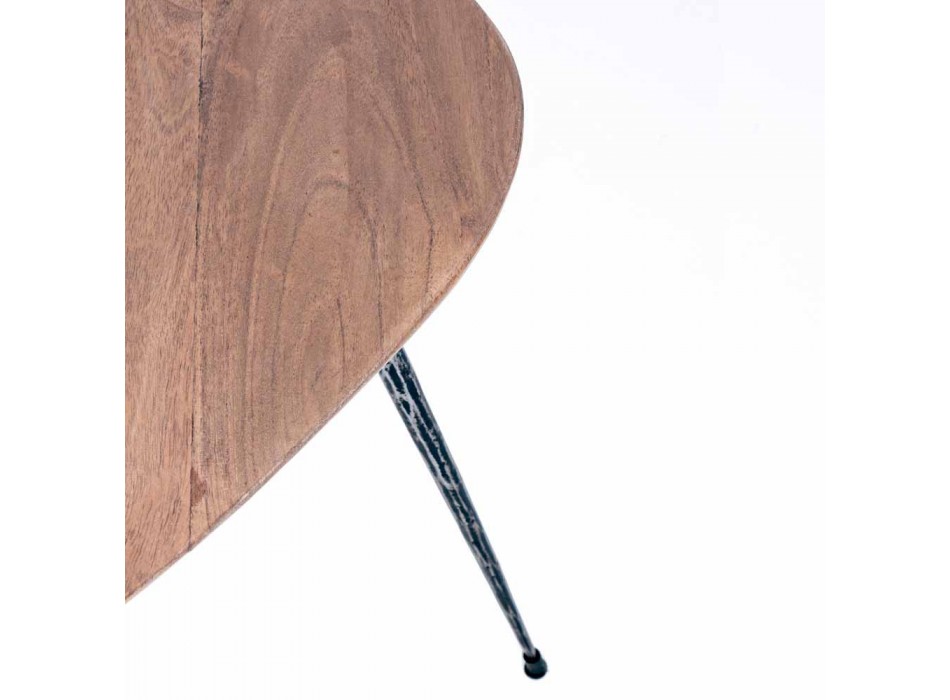 3 mesas de centro modernas con tapa de madera de mango Homemotion - Kalidi viadurini