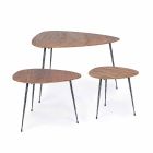 3 mesas de centro modernas con tapa de madera de mango Homemotion - Kalidi viadurini