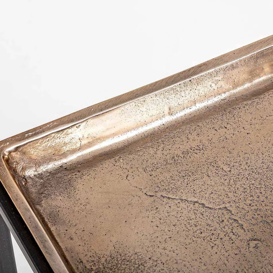 3 Mesitas Cuadradas de Aluminio y Acero Homemotion - Quinzio viadurini