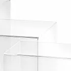 3 mesas superpuestas transparentes de diseño Amalia, fabricadas en Italia. viadurini