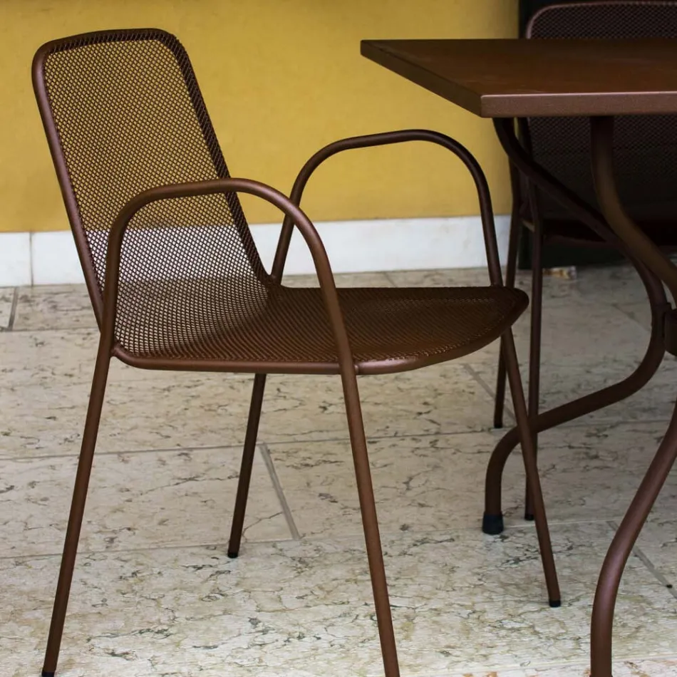 4 sillones de jardín tradicionales de metal fabricados en Italia - Edris viadurini