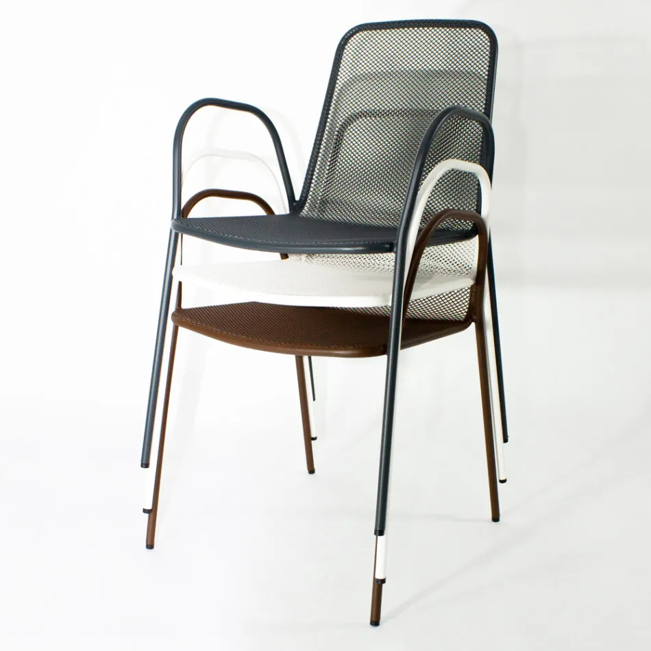 4 sillones de jardín tradicionales de metal fabricados en Italia - Edris viadurini