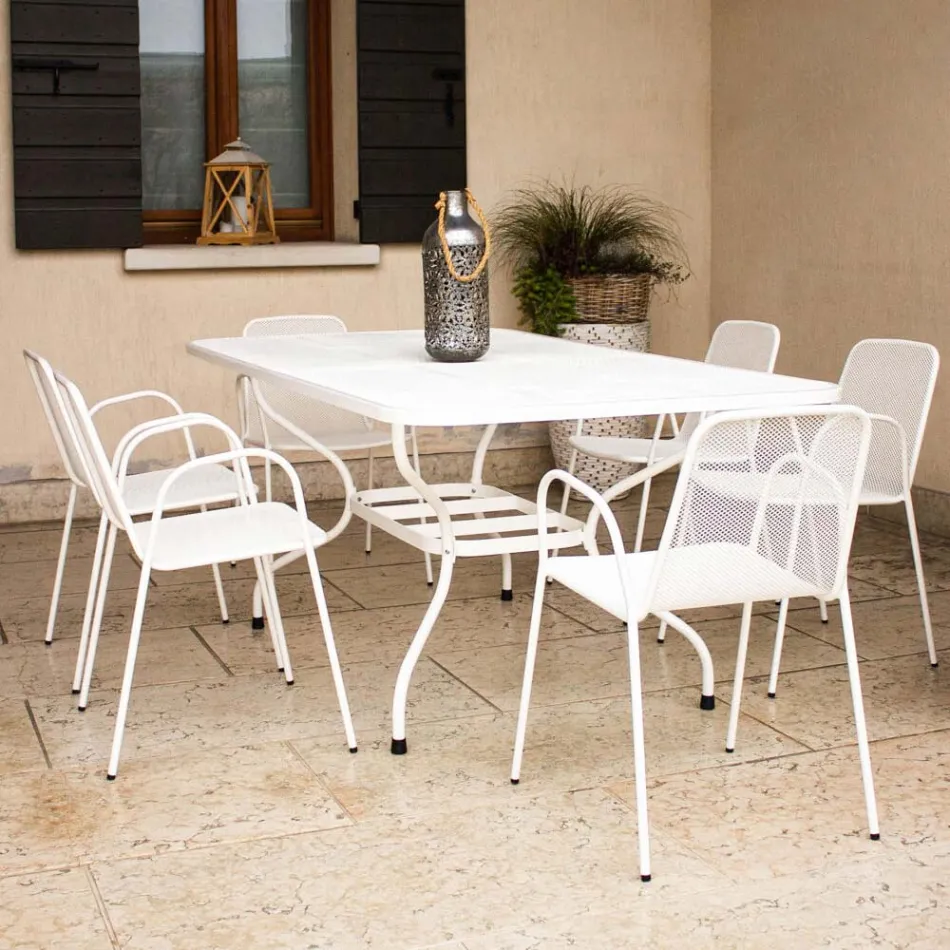4 sillones de jardín tradicionales de metal fabricados en Italia - Edris viadurini