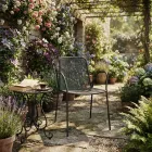 4 sillones de jardín tradicionales de metal fabricados en Italia - Edris viadurini