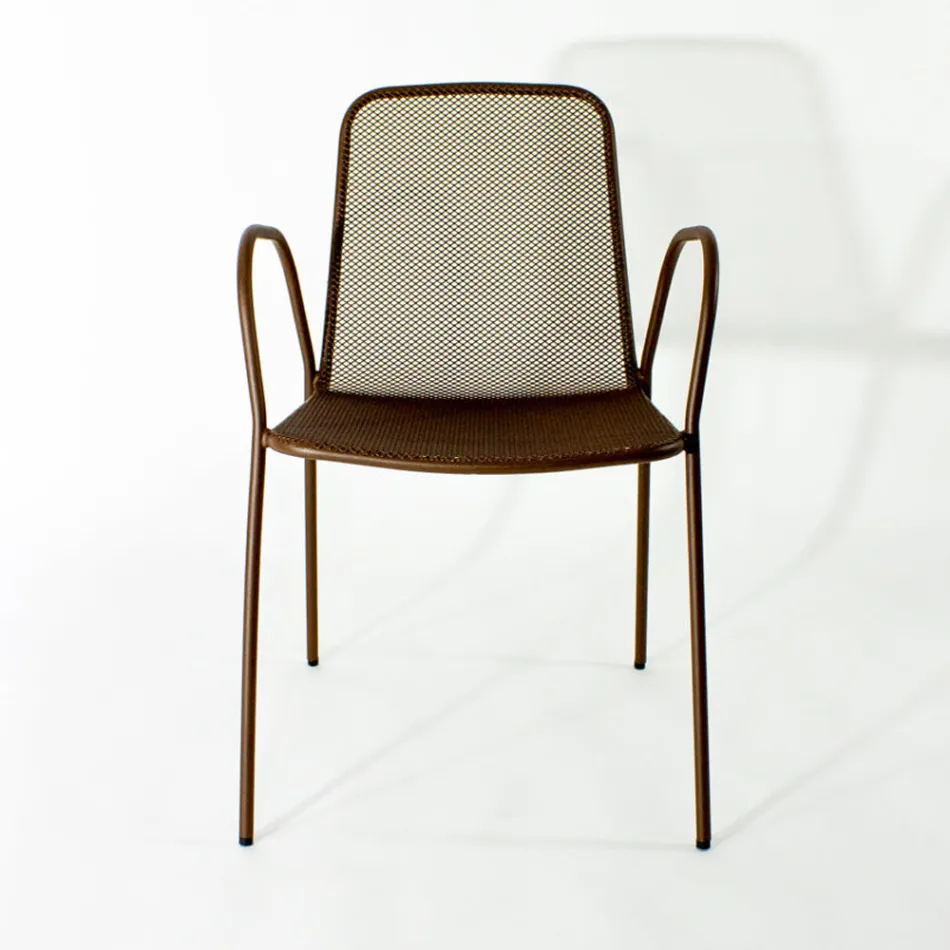 4 sillones de jardín tradicionales de metal fabricados en Italia - Edris viadurini