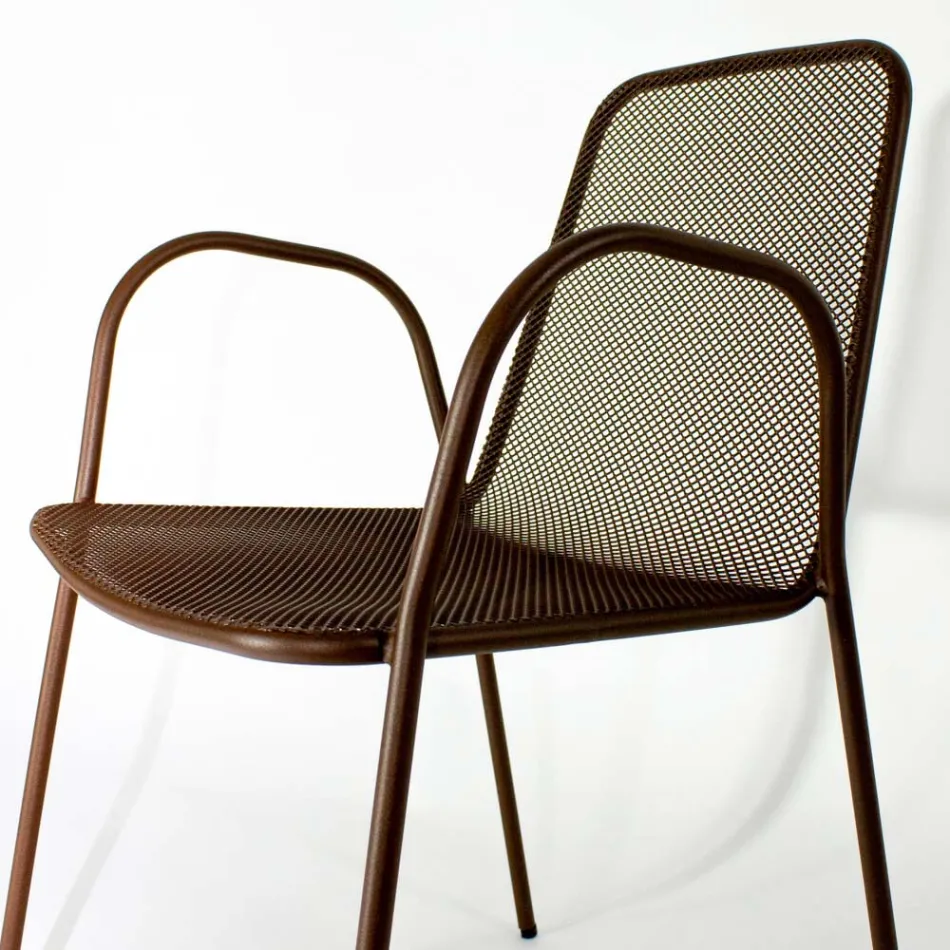 4 sillones de jardín tradicionales de metal fabricados en Italia - Edris viadurini