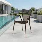 4 sillones de metal de diseño moderno para exteriores, fabricados en Italia - Varmo viadurini