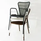 4 sillones de metal de diseño moderno para exteriores, fabricados en Italia - Varmo viadurini