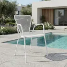 4 sillones de metal de diseño moderno para exteriores, fabricados en Italia - Varmo viadurini