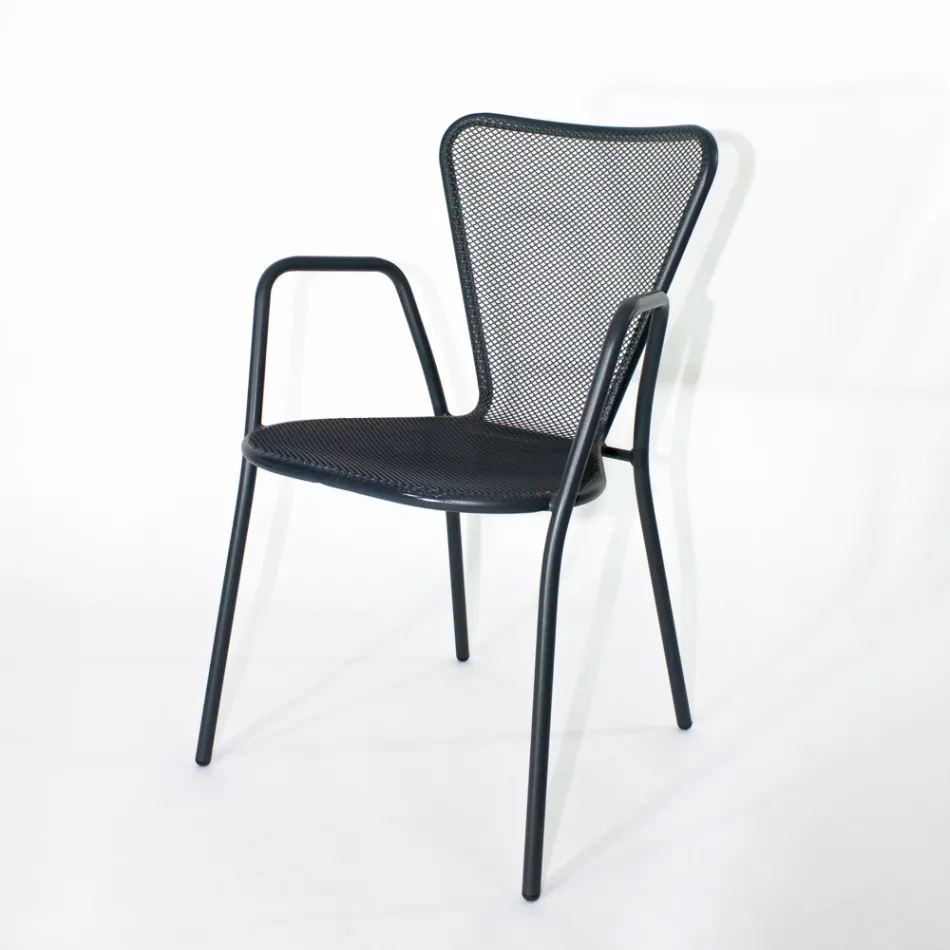 4 sillones de metal de diseño moderno para exteriores, fabricados en Italia - Varmo viadurini