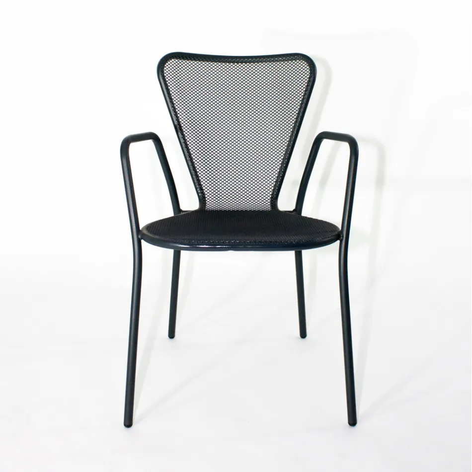 4 sillones de metal de diseño moderno para exteriores, fabricados en Italia - Varmo viadurini