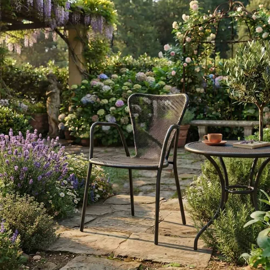 4 sillones de exterior de metal de diseño moderno fabricados en Italia - Varmo viadurini