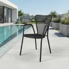 4 sillones de metal de diseño moderno para exteriores, fabricados en Italia - Varmo viadurini