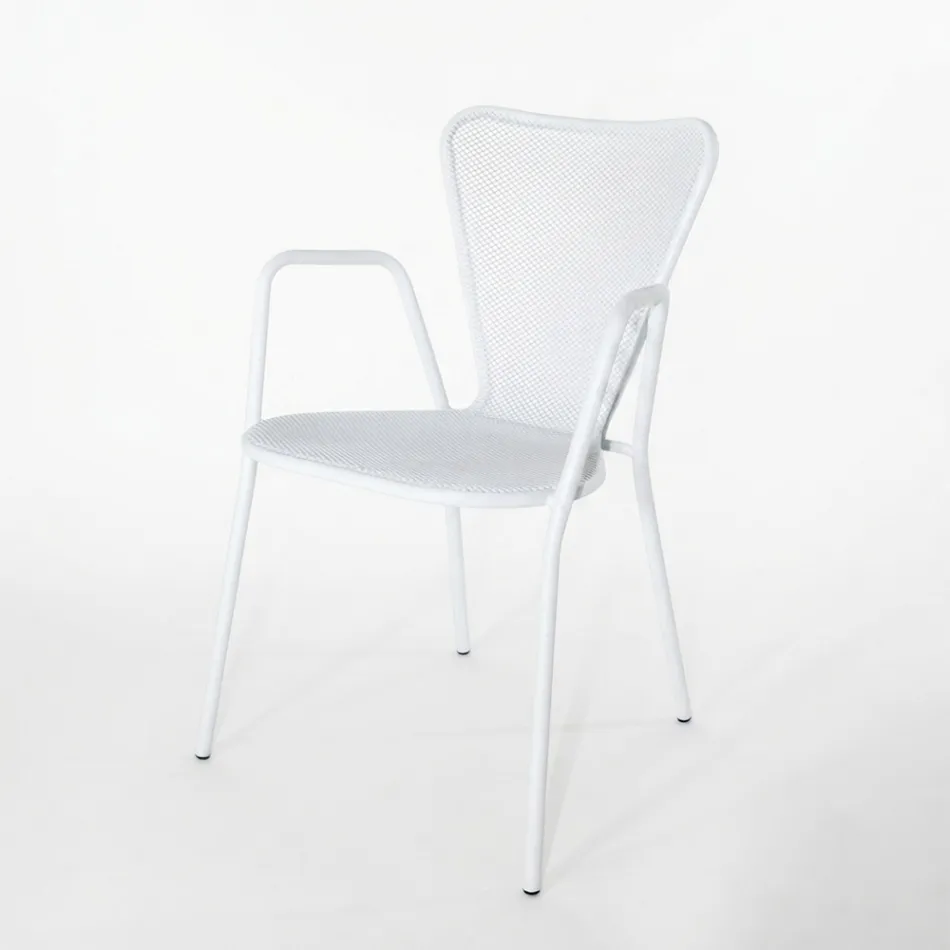 4 sillones de metal de diseño moderno para exteriores, fabricados en Italia - Varmo viadurini