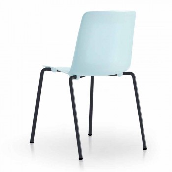 4 sillas apilables de exterior en metal y polipropileno Made in Italy - Carita