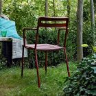 4 sillas de metal apilables para exteriores hechas en Italia - Yolonda viadurini