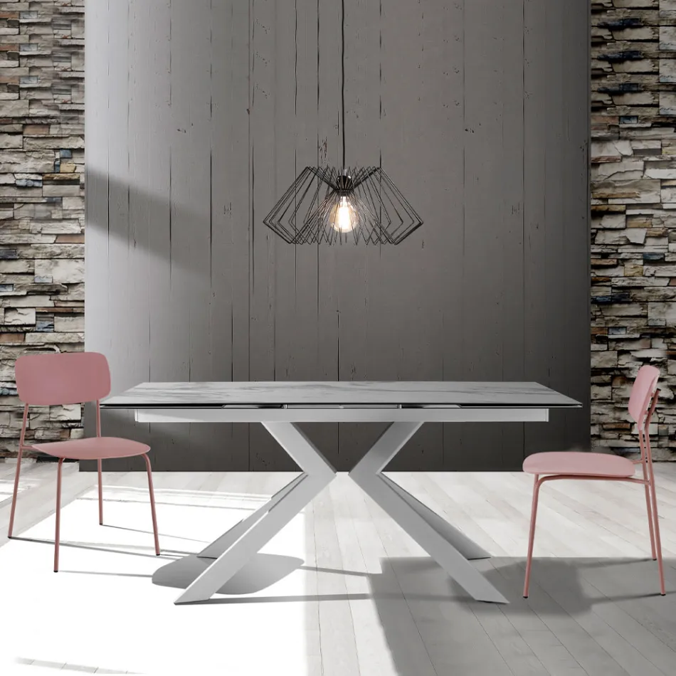 4 Sillas de Comedor en Acero y Polipropileno - Aquila viadurini