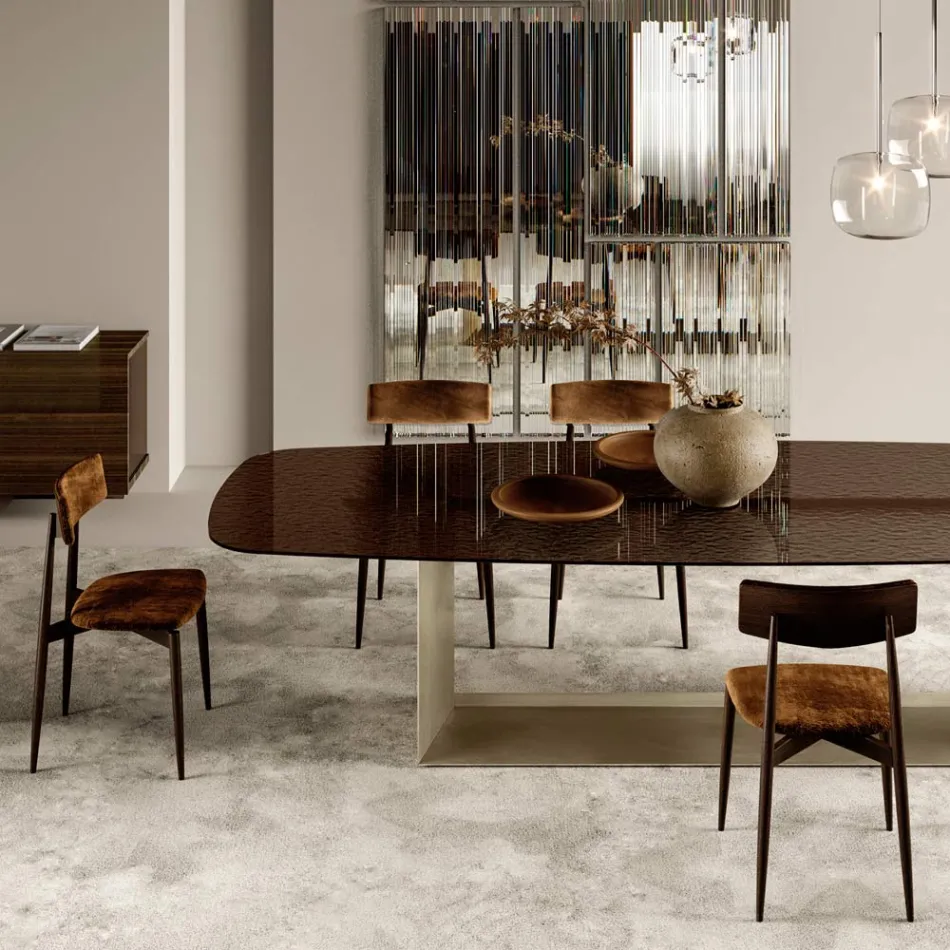 4 sillas de comedor en madera maciza de fresno y tela Made in Italy - Sulu viadurini